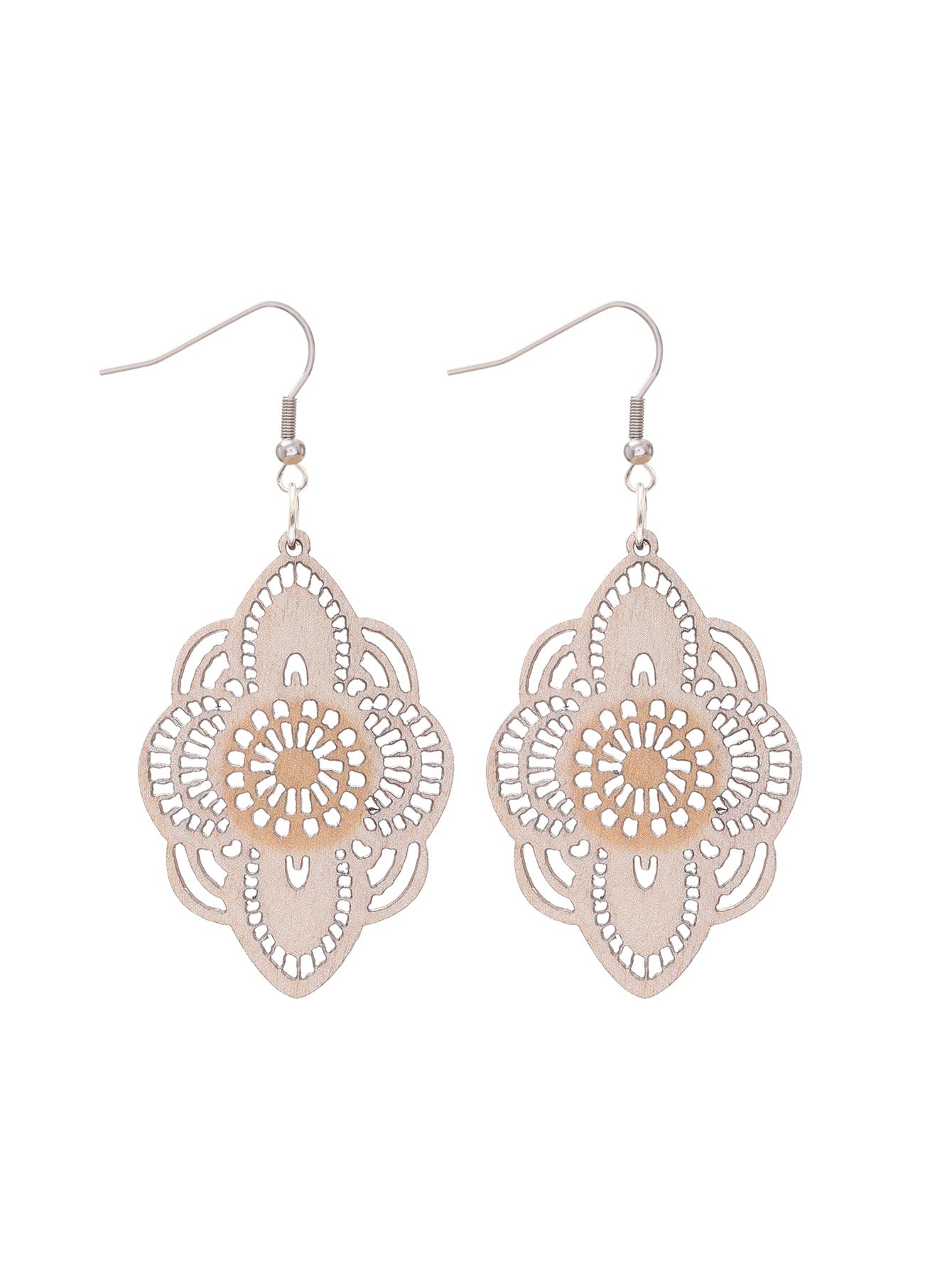 Wholesale Vintage Western Wood Print Leopard Leaf Pattern Earrings